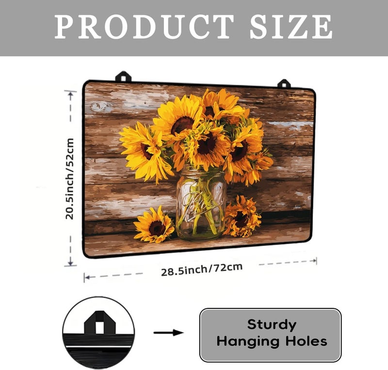 WRTCPOC Vase of Sunflowers Electric Stove Top Cover Protector,Vintage Floral Plant Stove Top Covers for Gas Burners,Cooktop Mat for Ceramic Glass Cooktop Protector,Glass Top Stove Cover - Image 2